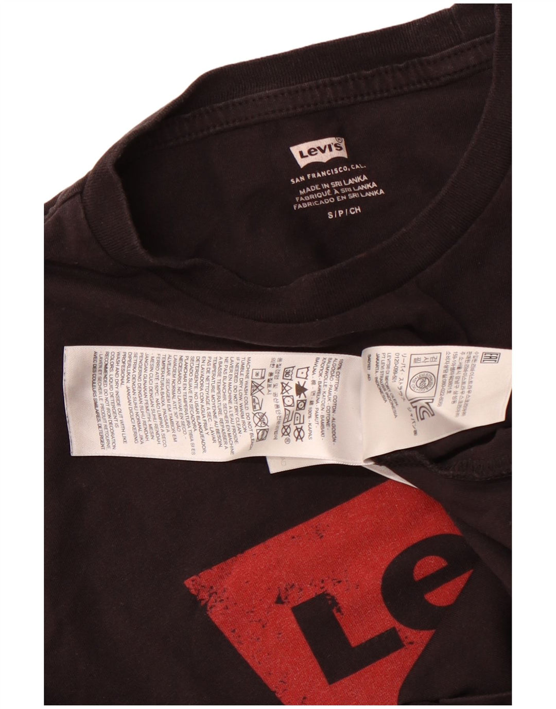 LEVI'S T-Shirt Graphique Homme Petit Noir Coton