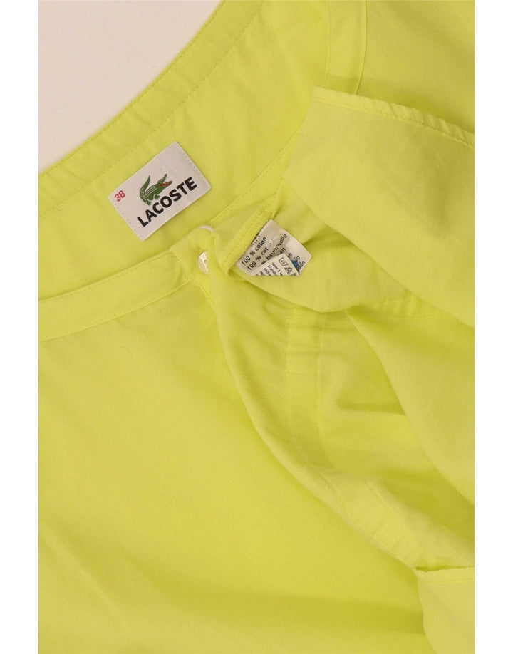 Lacoste Femme 3/4 Manches Tunique Top Taille 38 Coton Jaune Moyen