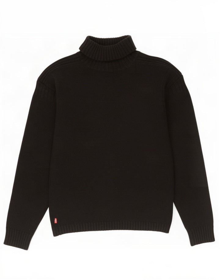 Levi's Pull Col Roulé Femme UK 44 Noir Moyen Laine d'Agneau