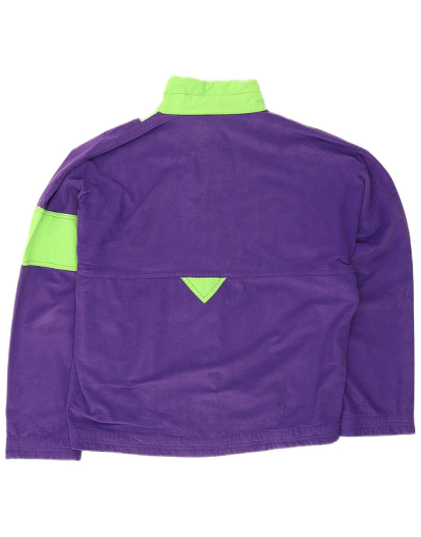 Vintage Mens Graphic Survêtement Top Jacket Large Purple Colourblock