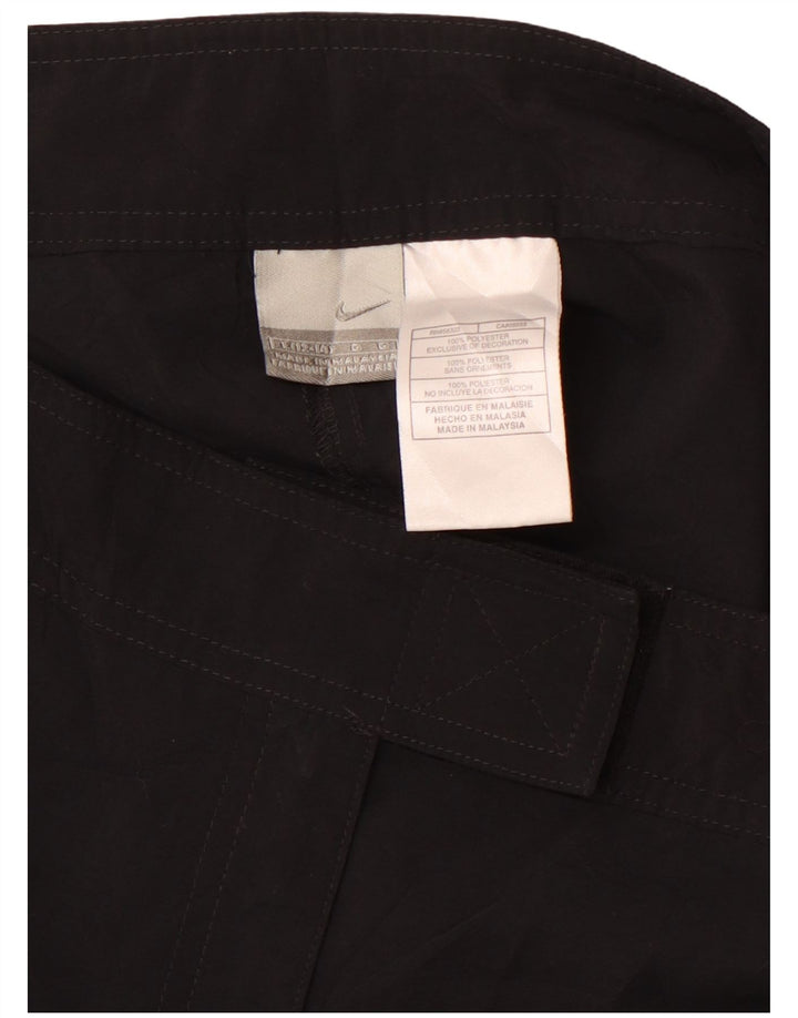 NIKE Short décontracté pour femme US 12/14 Large W34 Noir Colourblock Polyester