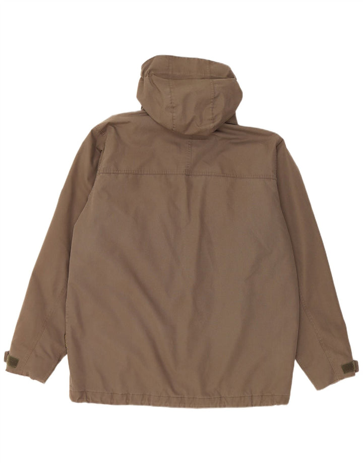Jack Wolfskin Veste coupe-vent à capuche pour homme UK 40 Large Marron Polyester