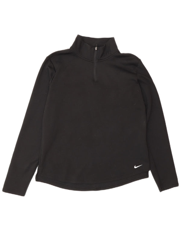 Nike Haut de survêtement à col zippé Therma-Fit pour femme UK 14 Noir moyen