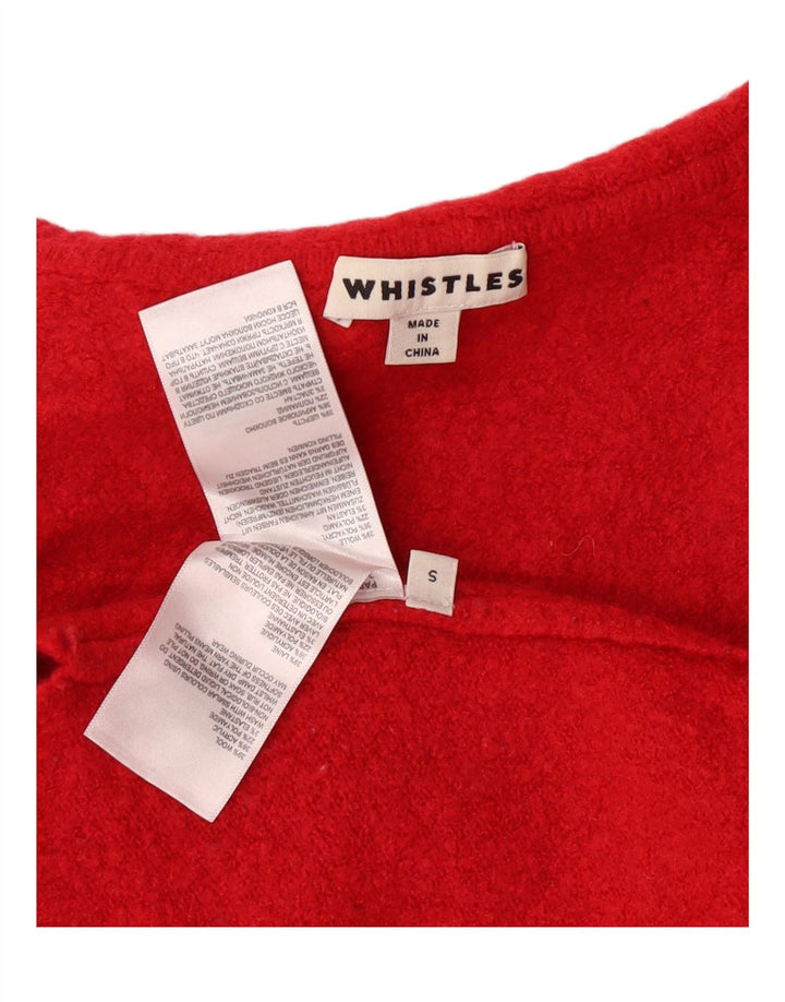 WHISTLES Pull surdimensionné à col roulé pour femme UK 10 Petite laine rouge