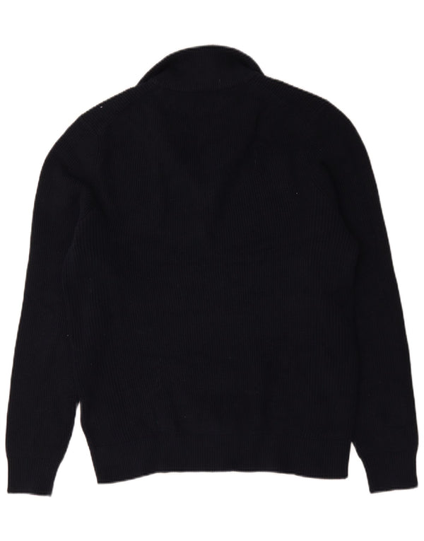 Marks & Spencer Pull col zippé homme bleu marine moyen coton