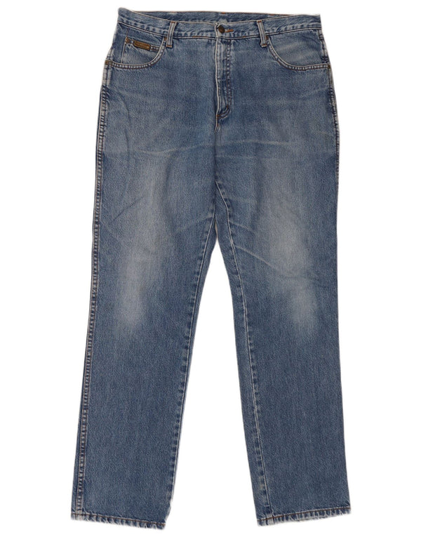 Wrangler Jean droit homme Texas effet vieilli W36 L32 bleu coton