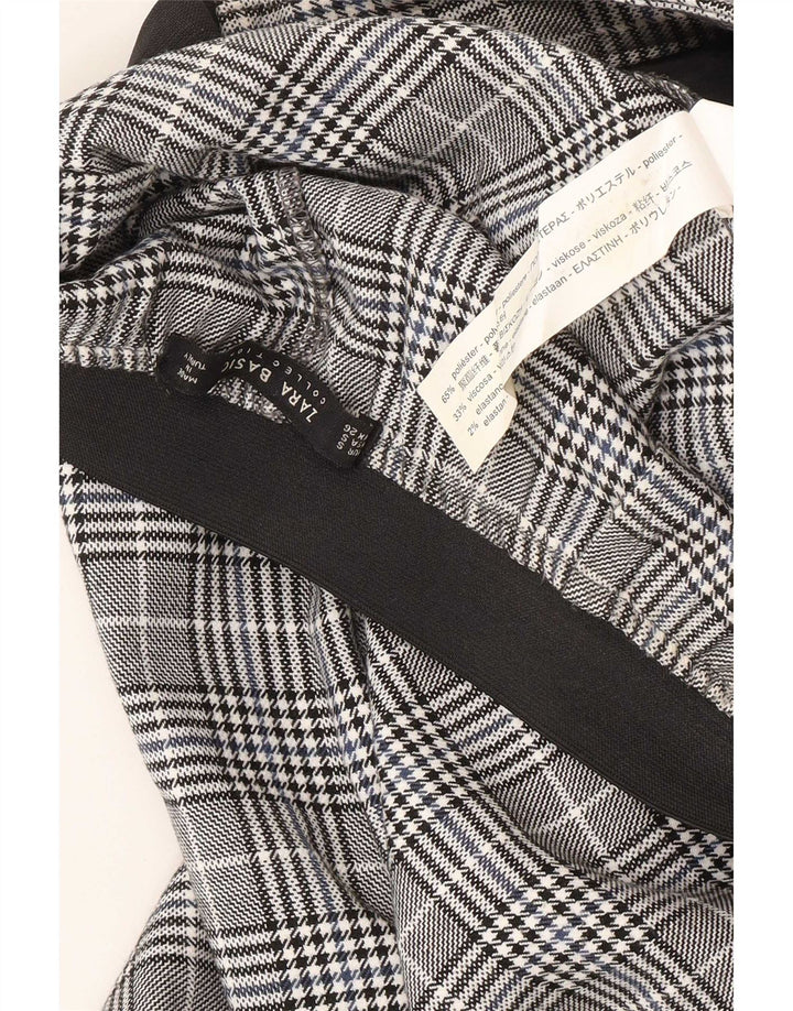 Zara Pantalon Chino Fuselé Femme Petit W27 L25 Gris Carreaux Polyester