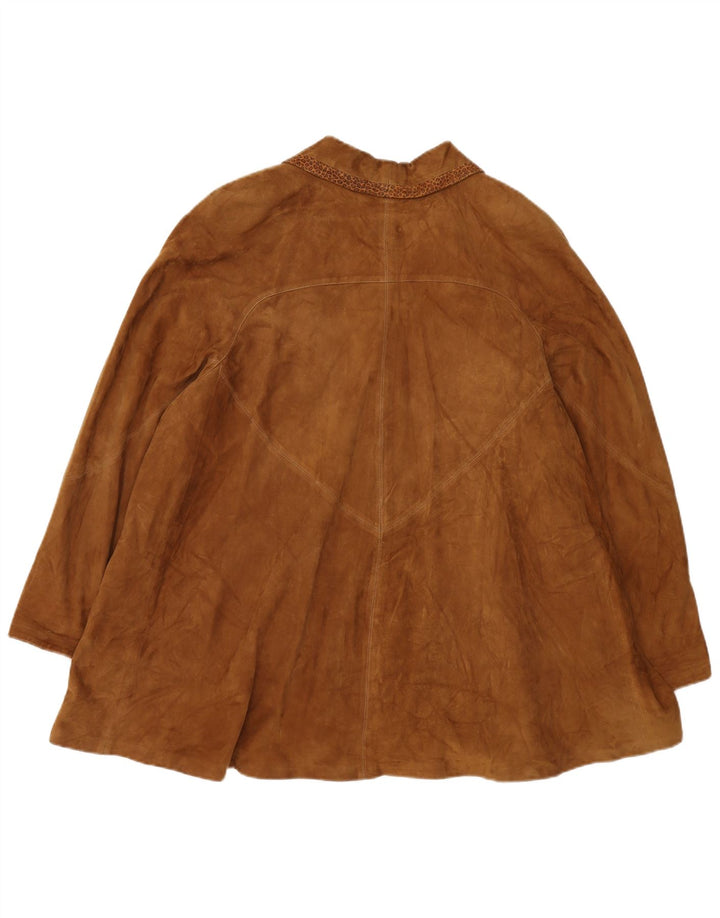 GERMAN'S Manteau surdimensionné en daim pour femme EU 44 XL Marron imprimé animal