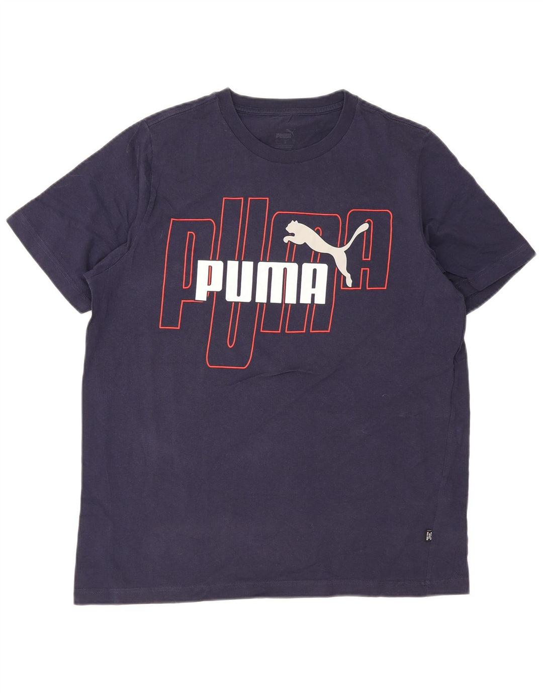 Puma T-shirt graphique pour hommes, grand, bleu marine, coton