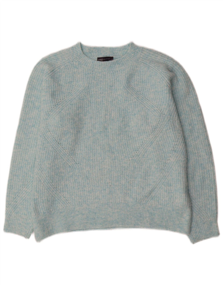 Marks & Spencer Pull surdimensionné à col bateau pour femme UK 14 Bleu moyen
