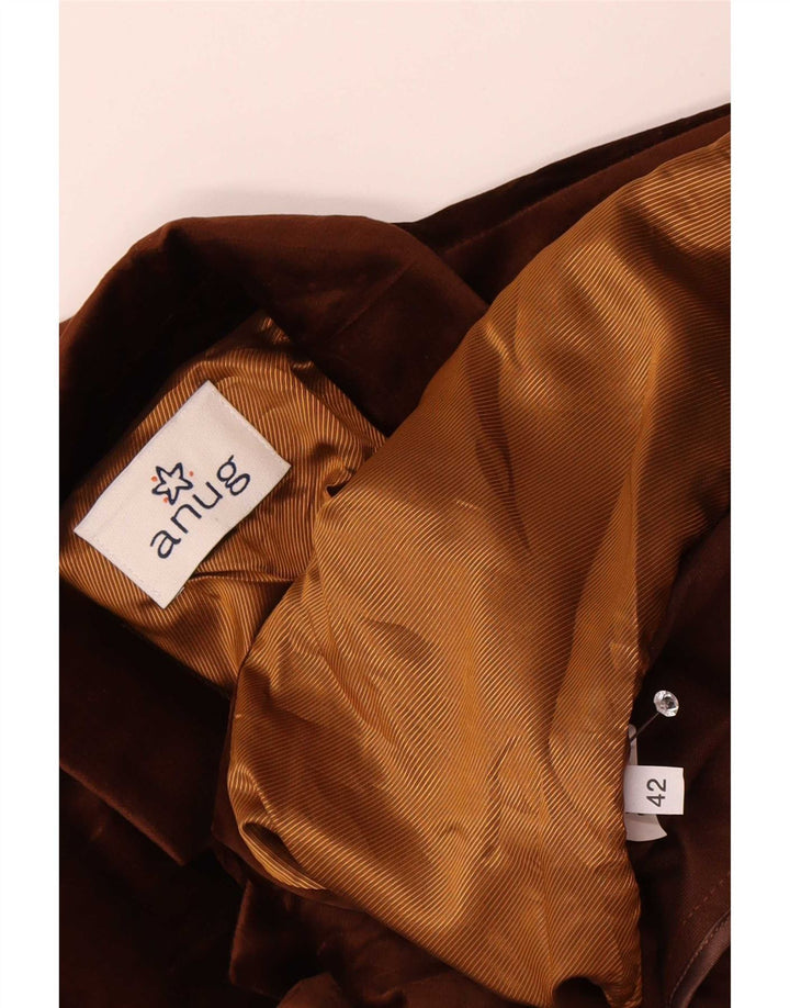 Vintage Blazer en velours pour femme IT 42 Marron moyen Polyester