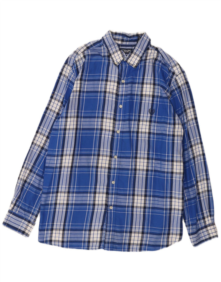 Chaps Chemise Flanelle Homme XL Bleu Carreaux Coton