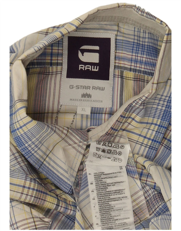 G-Star Chemise graphique à manches courtes XL en coton à carreaux multicolore pour homme