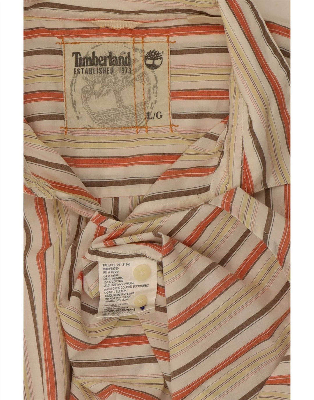 Timberland Chemise Homme Large Coton Rayé Multicolore