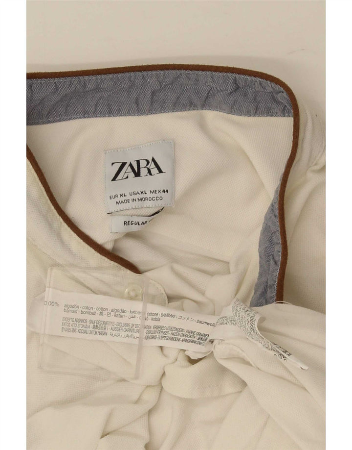 Chemise Homme Zara XL Coton Blanc