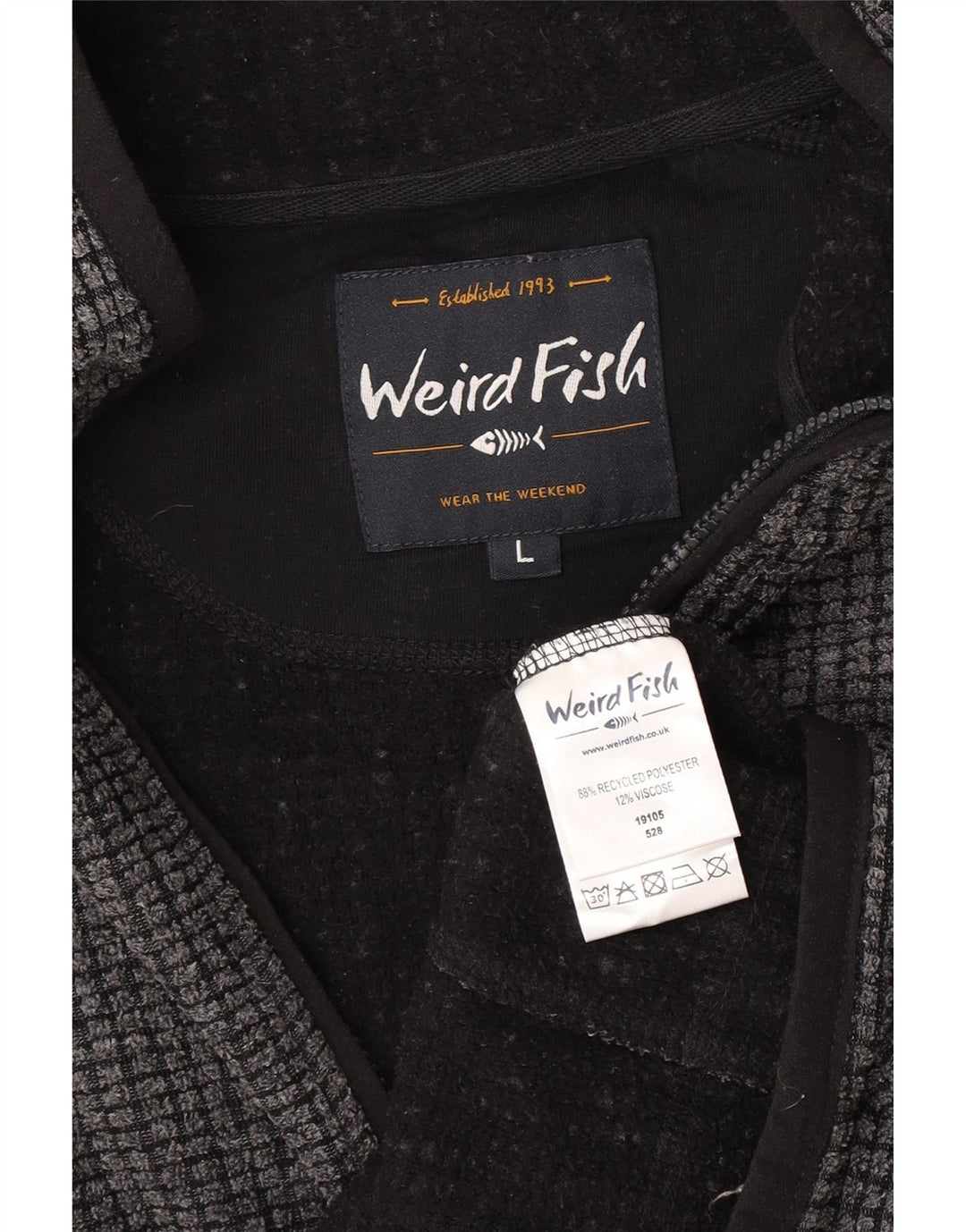 Weird Fish Veste polaire pour homme UK 40 Large Gris Polyester