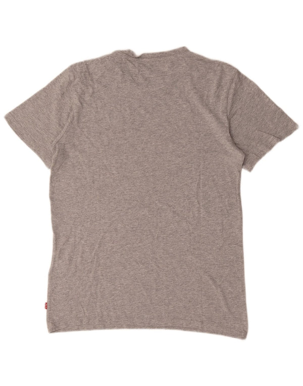 Levi's Mens Graphic T-Shirt Top Small Grey Flecked Cotton