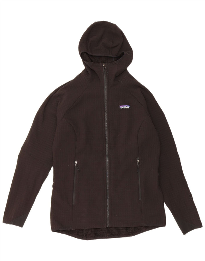 Patagonia Veste de survêtement à capuche pour femme UK 14 Large Noir Polyester