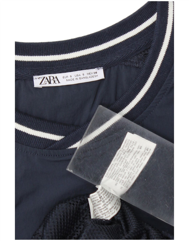 Zara Homme New York Graphic Loose Fit Pull Survêtement Haut Petit Bleu Marine