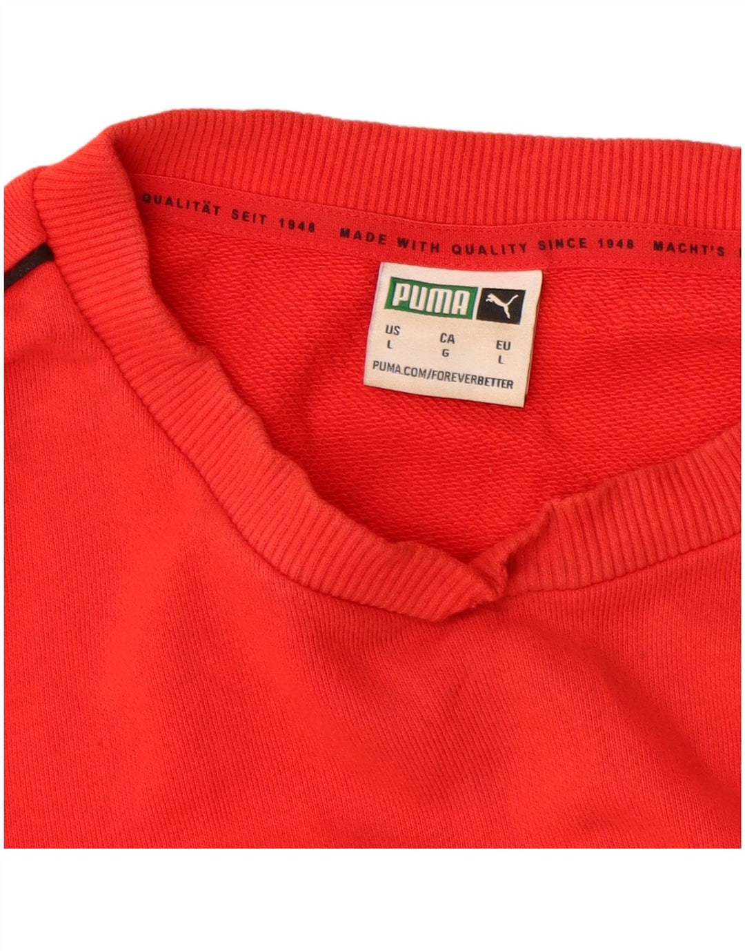 Puma Sweat-shirt pour homme en coton rouge Taille L