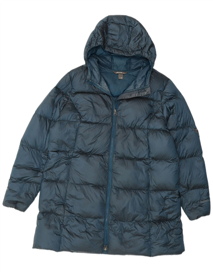 Eddie Bauer Veste matelassée à capuche pour femme UK 20 2XL Bleu Nylon