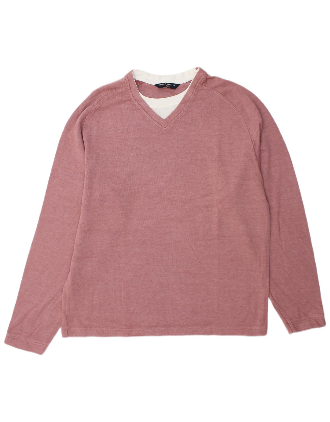 Marks & Spencer Haut bleu Harbour à manches longues pour homme en coton bordeaux moyen