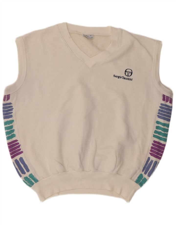 Sergio Tacchini Débardeur Homme Gilet XL Acrylique Blanc