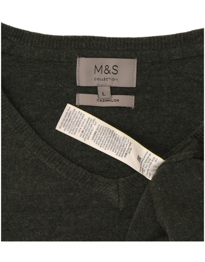 Marks & Spencer Pull col V pour homme Vert Taille L