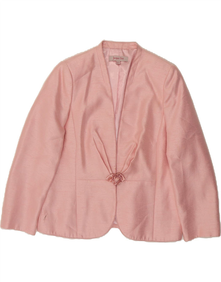 JACQUES VERT Womens 1 Button Blazer Jacket UK 16 Large Pink Viscose Vintage Jacques Vert and Second-Hand Jacques Vert from Messina Hembry 