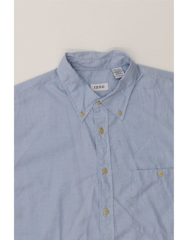 IZOD Mens Shirt Large Blue Check Cotton Vintage Izod and Second-Hand Izod from Messina Hembry 