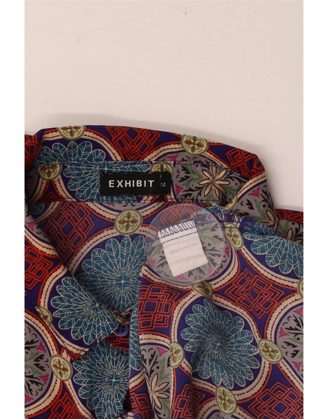 Exibit Chemise Chemisier Femme UK 44 Grand Polyester Géométrique Multicolore