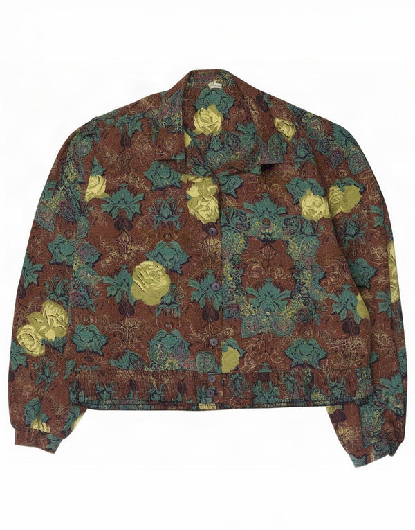 vintage Femme Chemise Oversize Blouse EU 44 XL Multicolore Floral