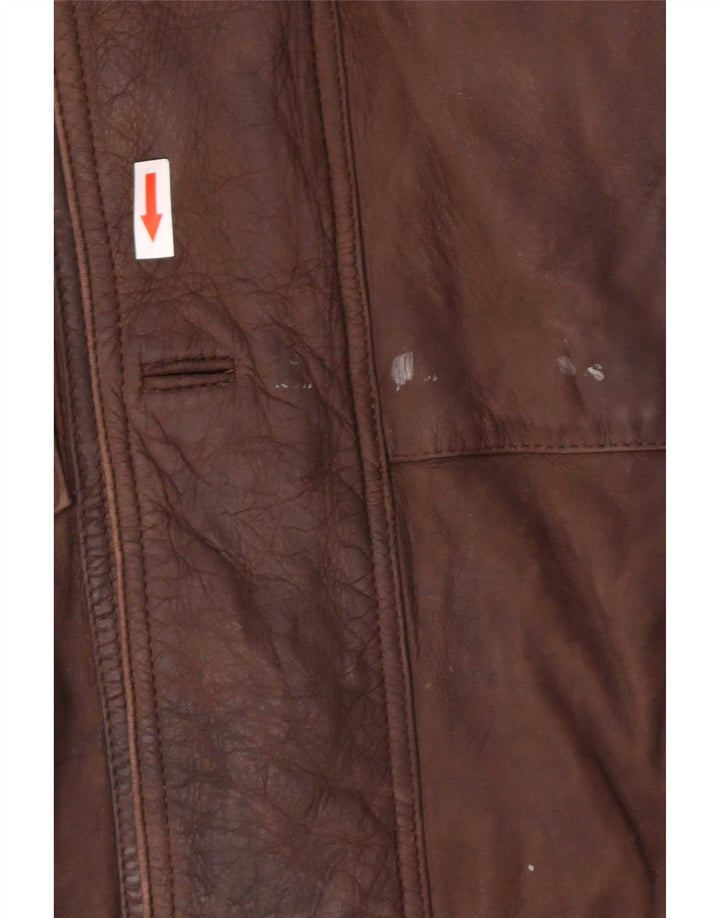 veste en cuir homme vintage UK 40 Grand Marron