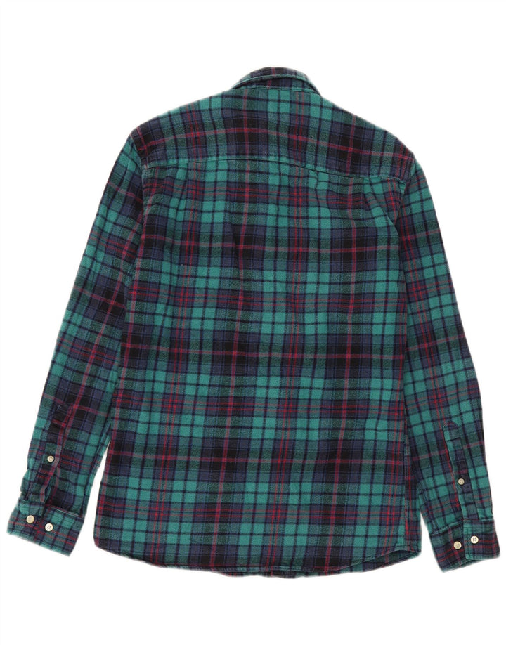 Jack Wills Chemise en flanelle pour homme en coton à carreaux vert moyen