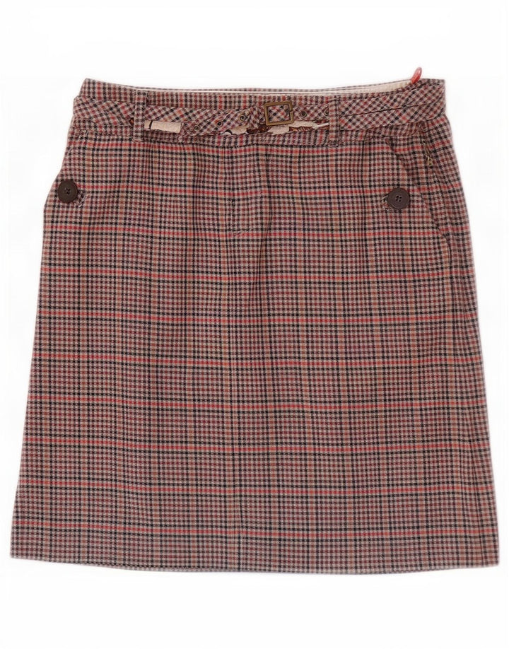 Ben Sherman Mini jupe femme petit W27 coton à carreaux marron