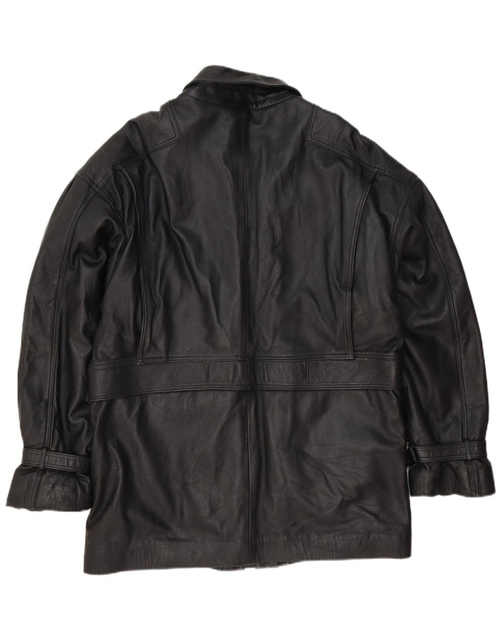 veste en cuir homme vintage UK 38 Noir Moyen