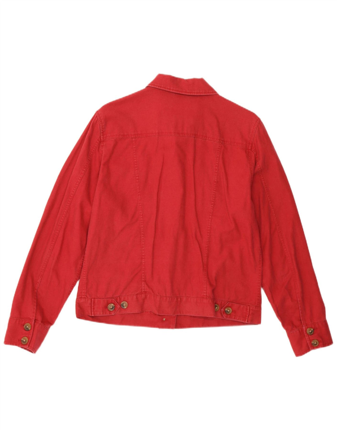 Eddie Bauer Veste Bomber Femme UK 14 Lin Rouge Moyen