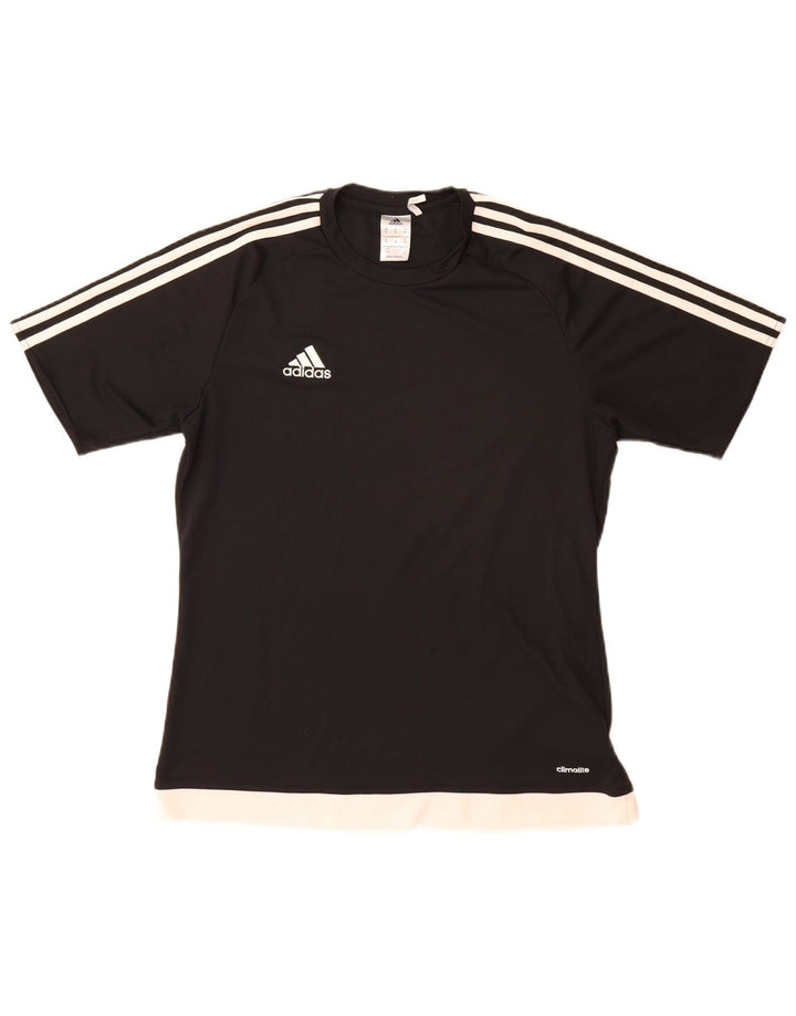 ADIDAS T-Shirt Climalite Homme Noir Moyen Polyester Colorblock