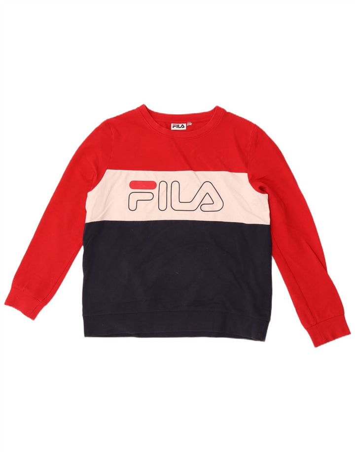 Fila Homme Graphic Sweatshirt Jumper Petit Multicolore Colourblock Coton
