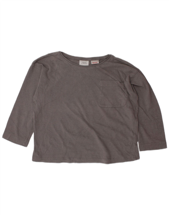 ZARA Garçon Top Manches Longues 3-4 ans Gris
