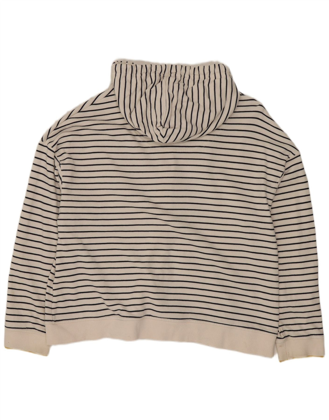 Joules Pull à capuche zippé surdimensionné pour femme UK 16 Large Blanc Rayé