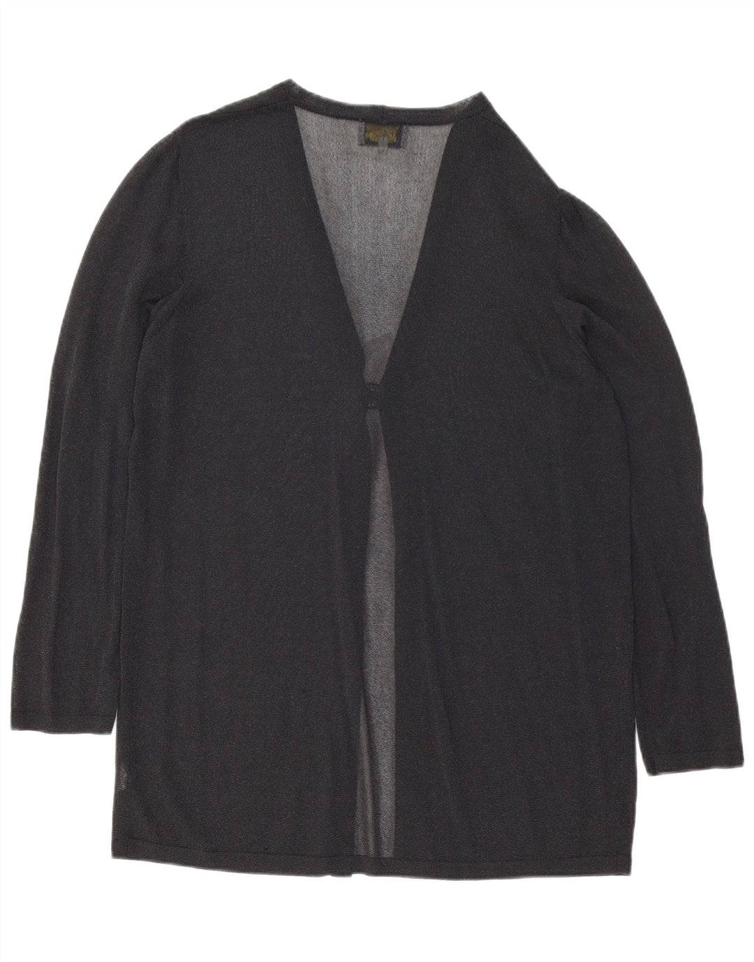 Luisa Spagnoli Haut cardigan transparent pour femme UK 14 Viscose noir moyen