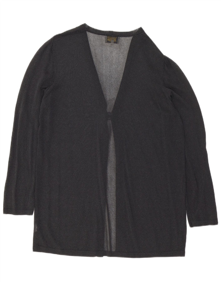 Luisa Spagnoli Haut cardigan transparent pour femme UK 14 Viscose noir moyen