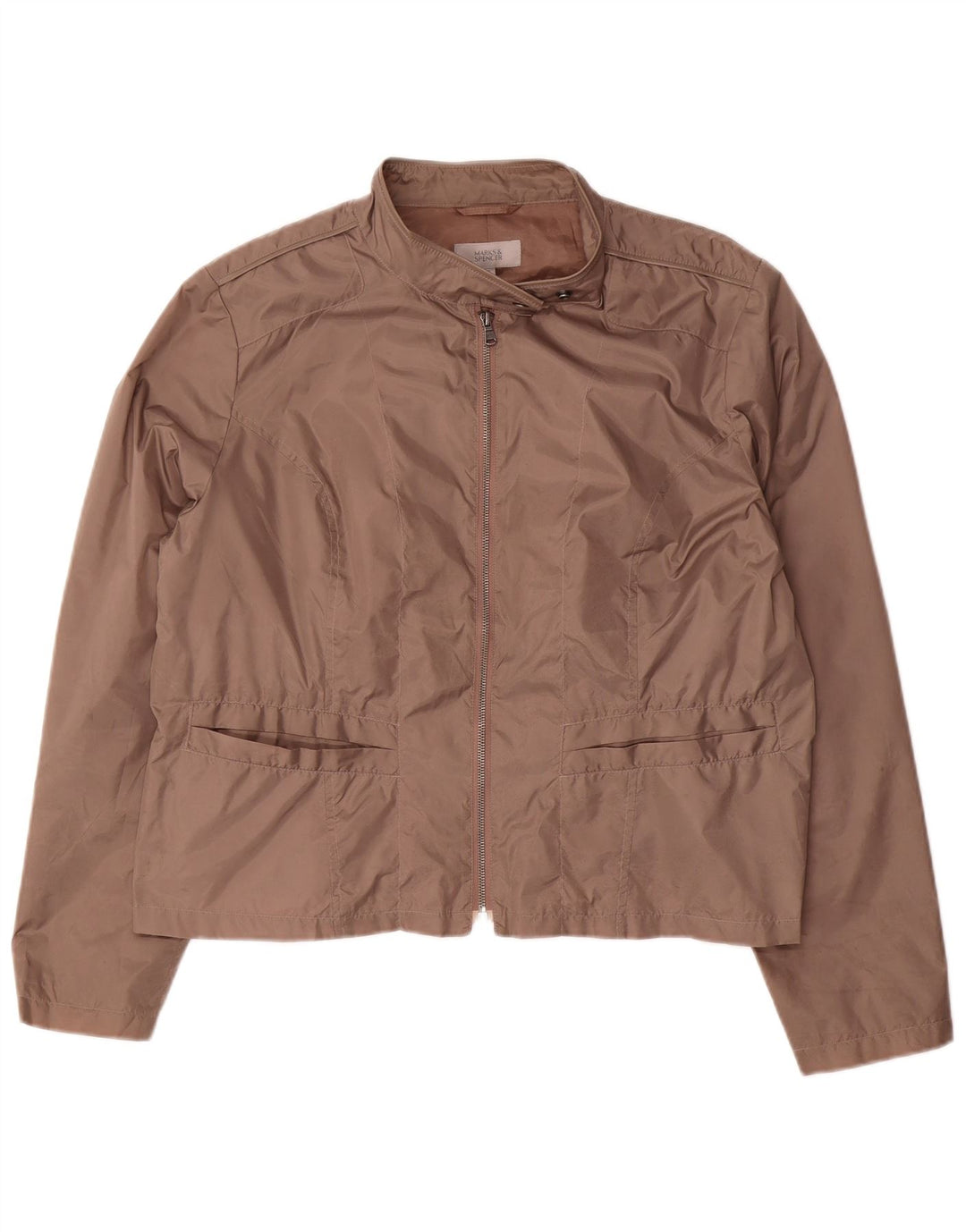 Marks & Spencer Veste Bomber Femme UK 20 2XL Marron Polyamide