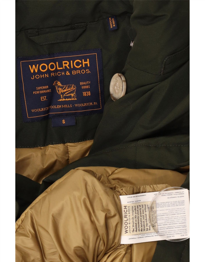 Woolrich Veste matelassée surdimensionnée pour femme UK 10 Petit Kaki Coton
