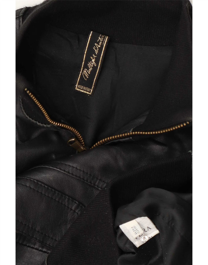 veste en cuir crop femme vintage IT 40 Petit Noir