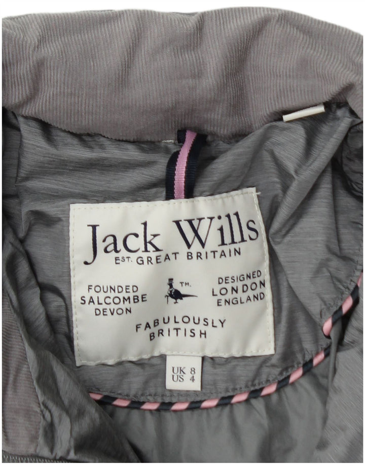 JACK WILLS Veste matelassée pour femme UK 8 Small Gris Polyester