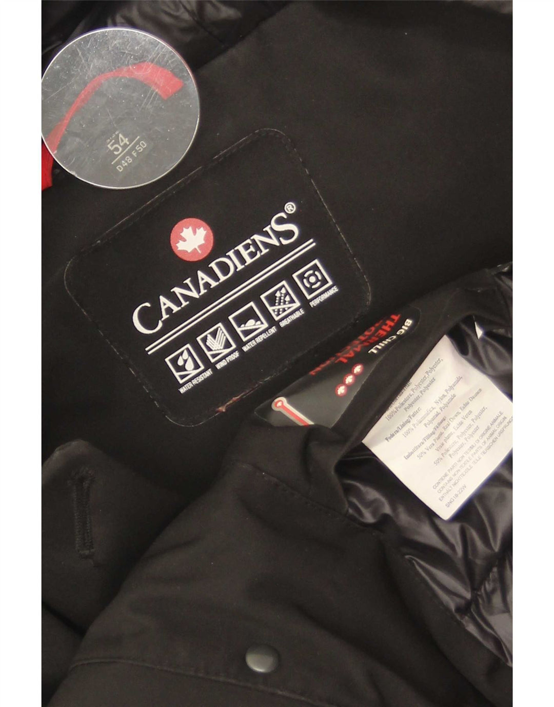 Manteau à capuche pour femme canadienne IT 54 3XL Noir Polyester