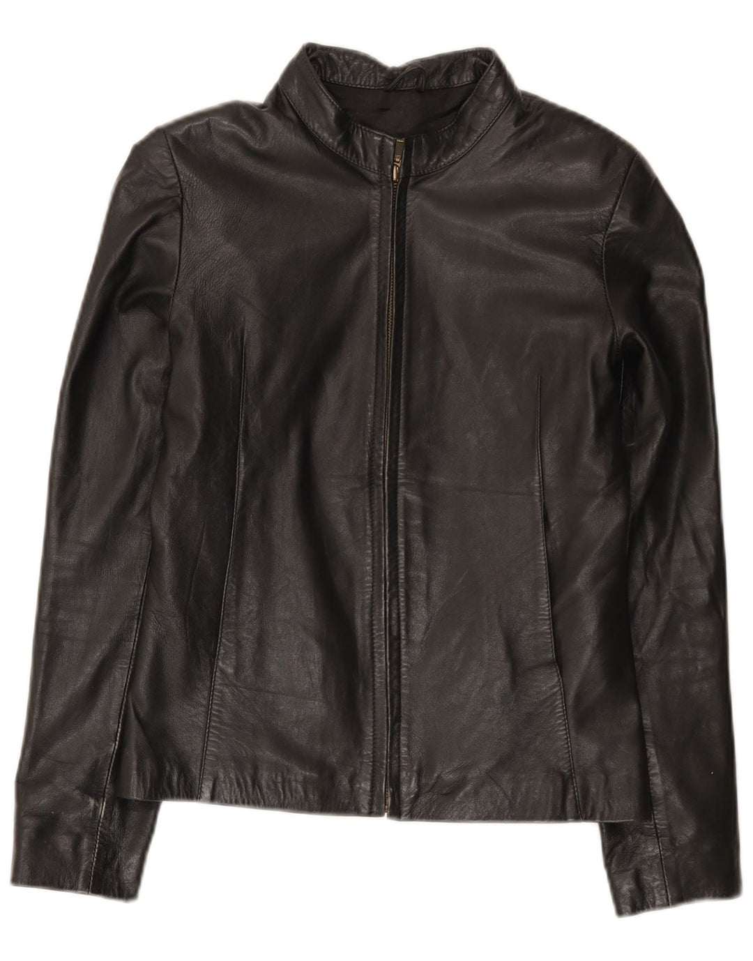 St. Bernard Veste en cuir pour femme UK 10 Petit cuir noir