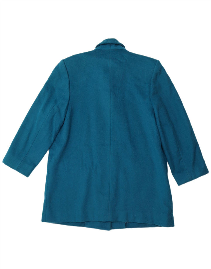 LONDON FOG Manteau double boutonnage pour femme US 12 Grande laine bleue